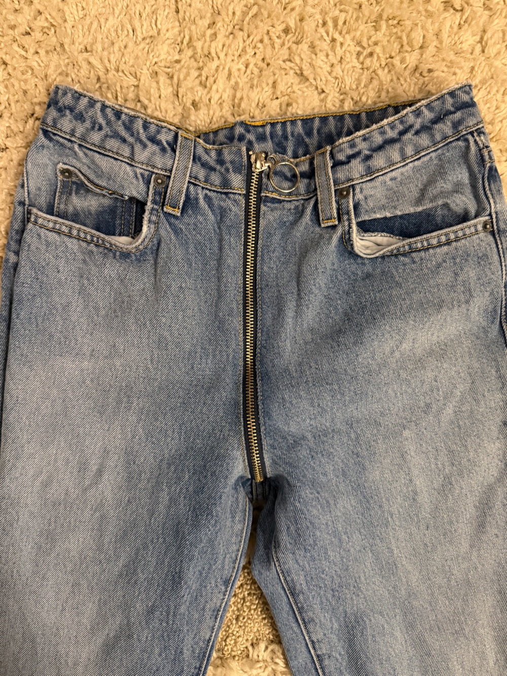 Carmar High-Rise Light Blue Women's Jeans with Front Zip